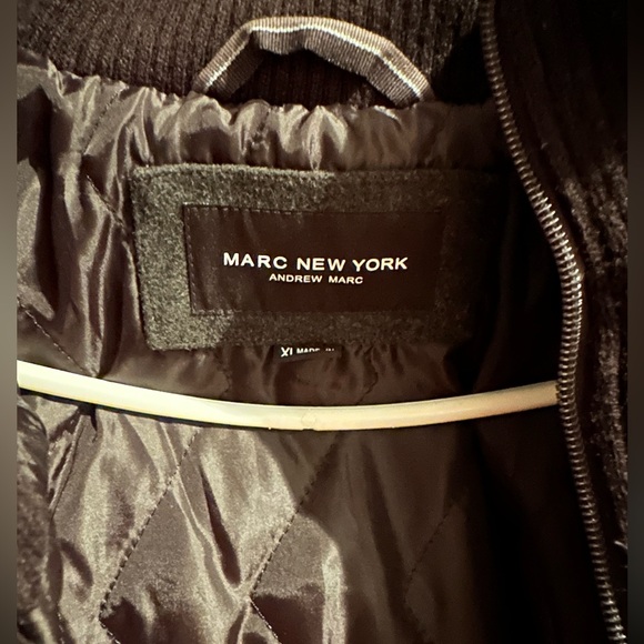 Andrew Marc mens Burnett Melton Wool Pea Coat - Picture 6 of 10